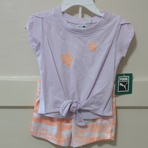 PUMA Kids Baby Girls 2Pc Short and T-shirt Set NWT